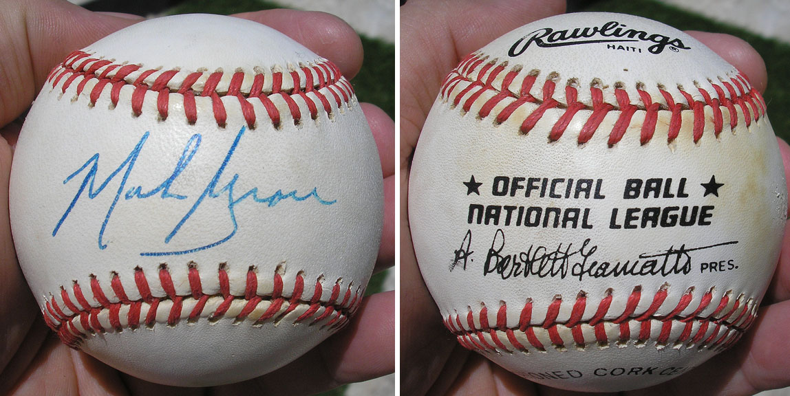 mark grace autographed baseball