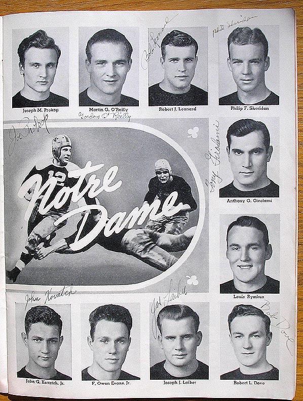 Vintage Notre Dame Football Programs